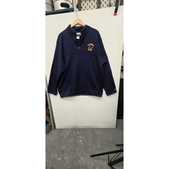 Cal Berkeley By Champion Blue 1/4 Zip Pullover Sweater Men's Size XL - Picture 9 of 9